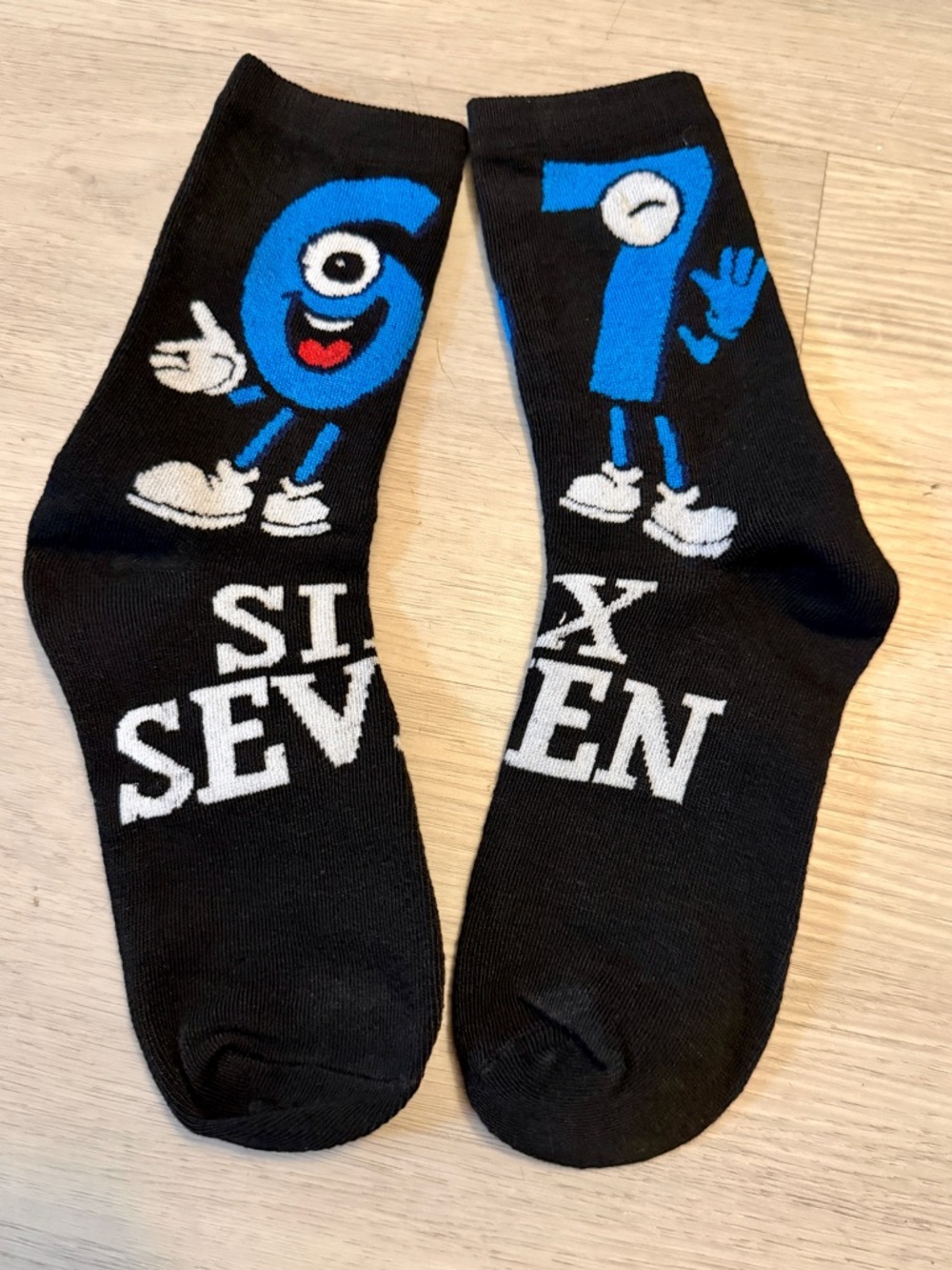 New In Bag 6 7 Crew Socks Six Seven Unisex Funny Gift Stocking Stuffer Sz 36-39